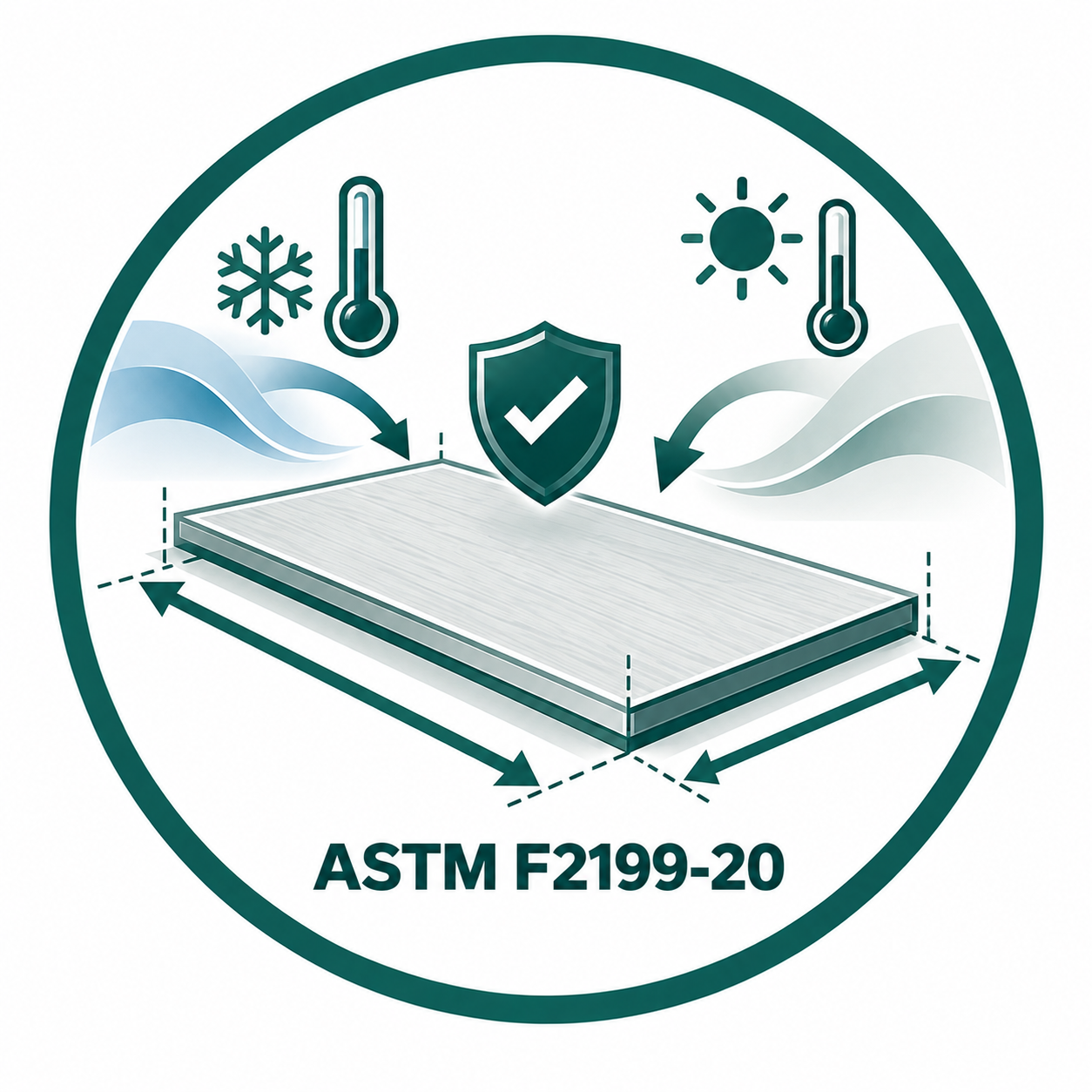 Icono de estabilidad dimensional del piso SPC frente a cambios de temperatura