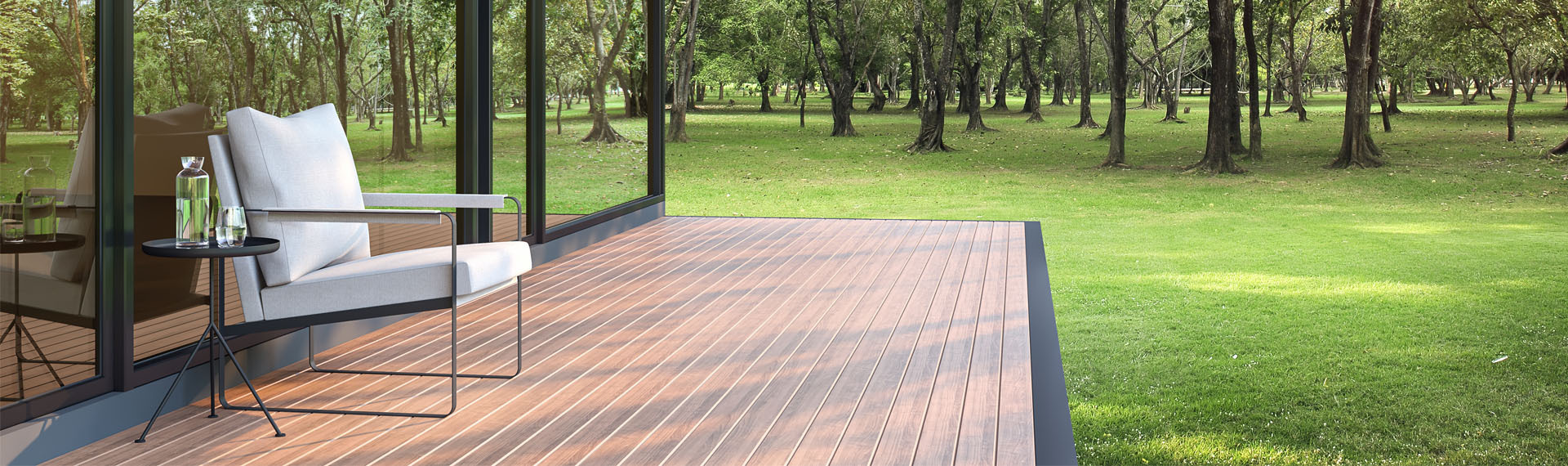 Terraza con deck Lalur