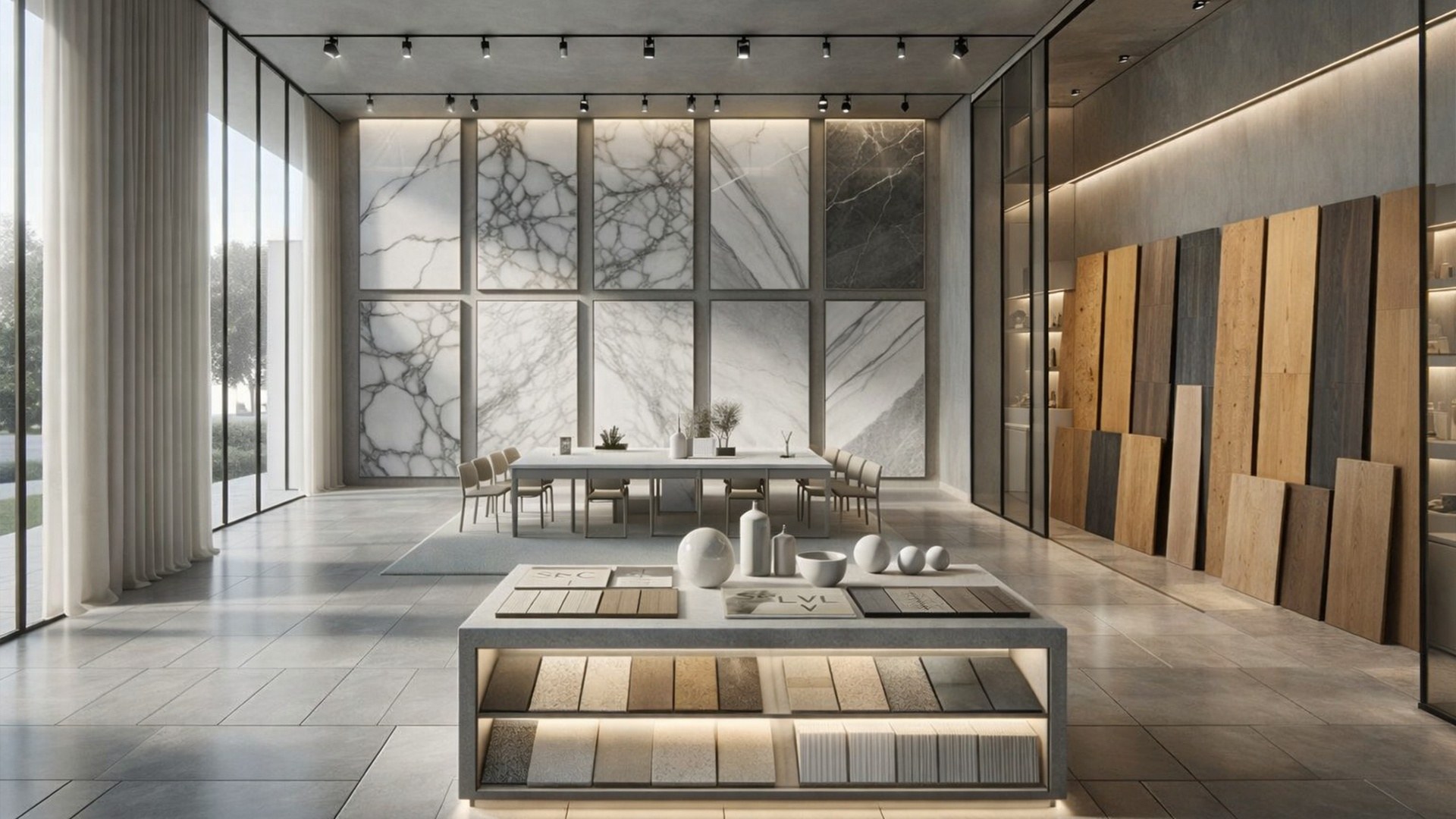 Showroom de recubrimientos para interiores modernos