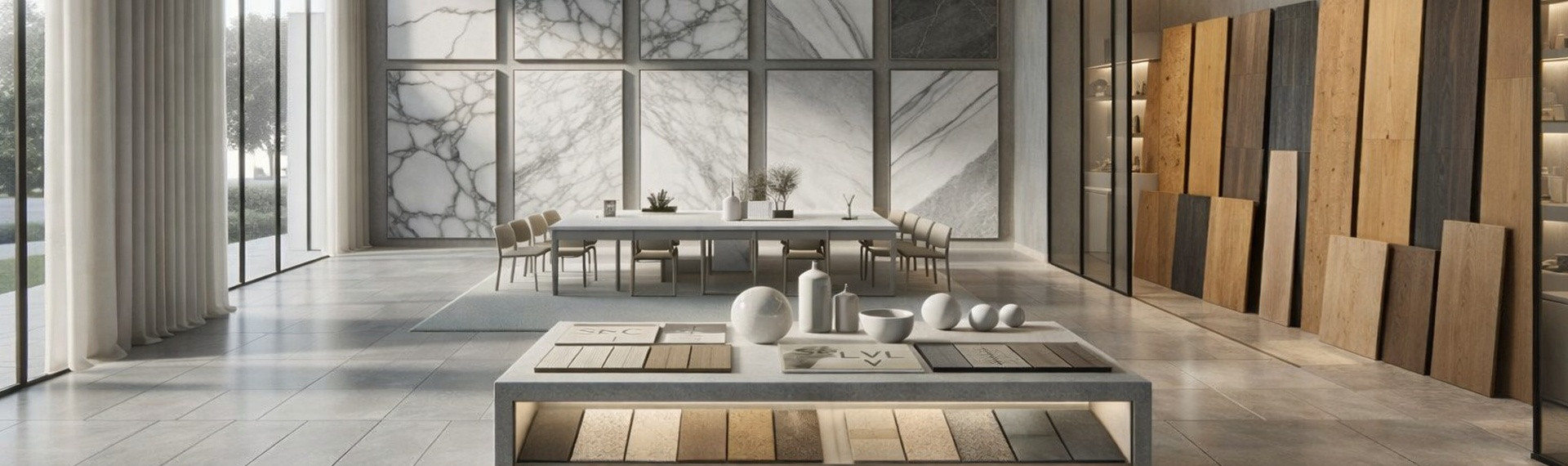 Showroom de recubrimientos para interiores modernos