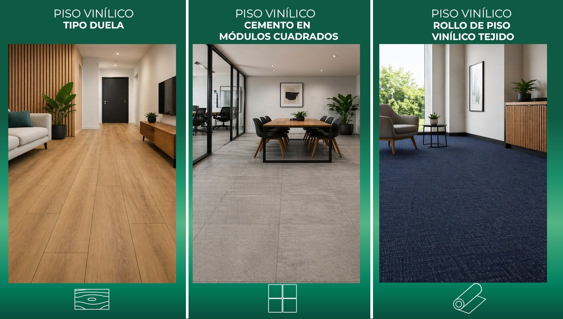 Comparativa de pisos vinílicos instalados en diferentes espacios