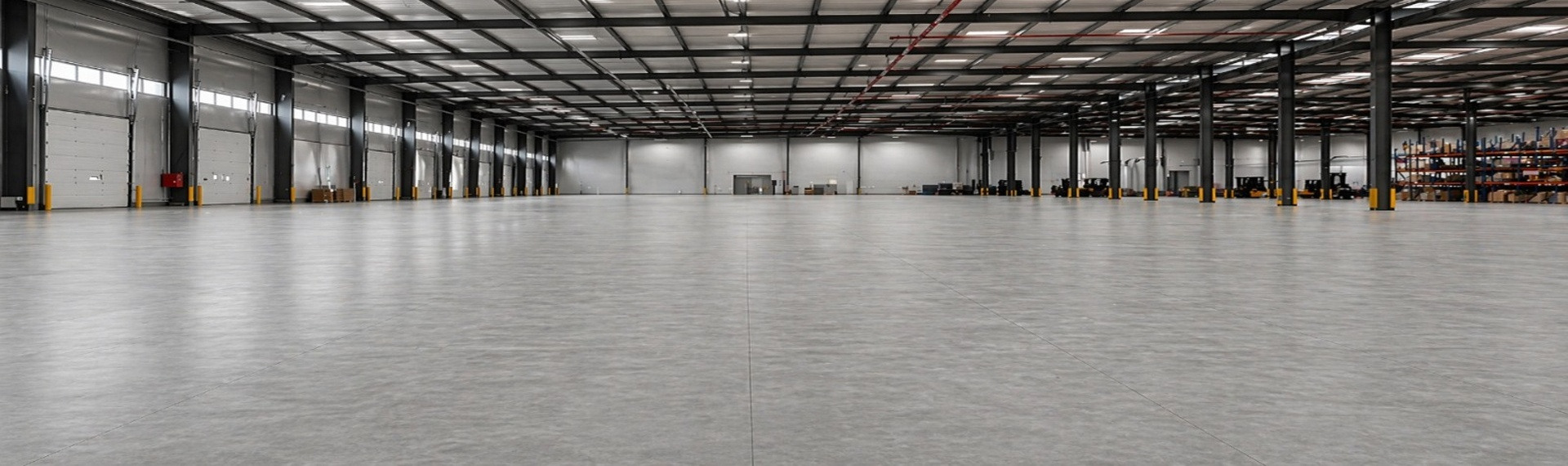 Piso vinílico uso rudo instalado en una nave industrial