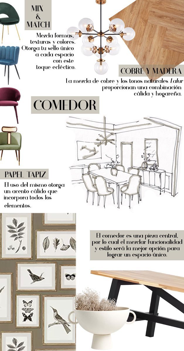 infografía con consejos de decoración en comedores