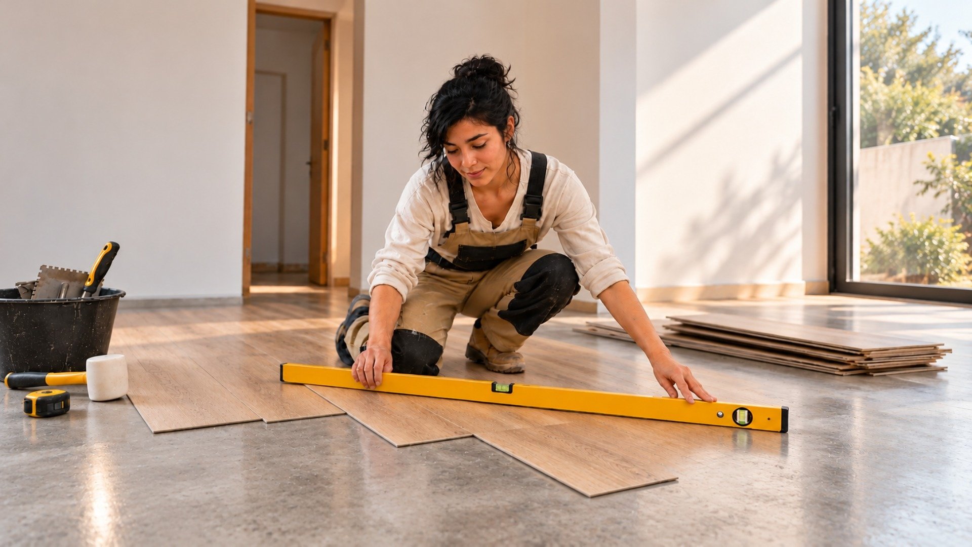 Guía sencilla para nivelar un piso antes de colocar LVT autoadhesivo XL