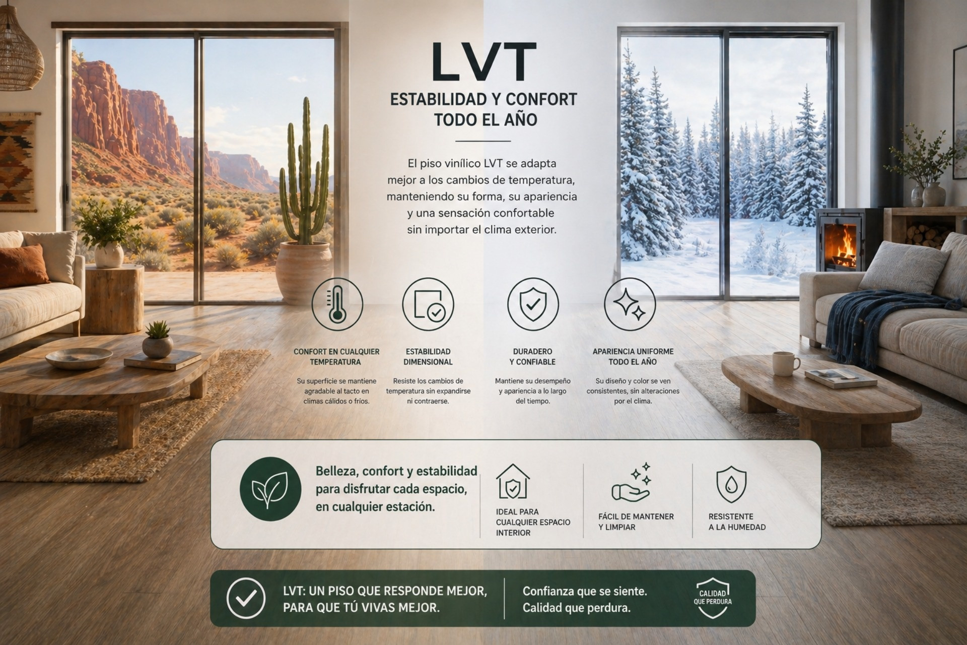 LVT ventajas del material en distintos tipos de climas