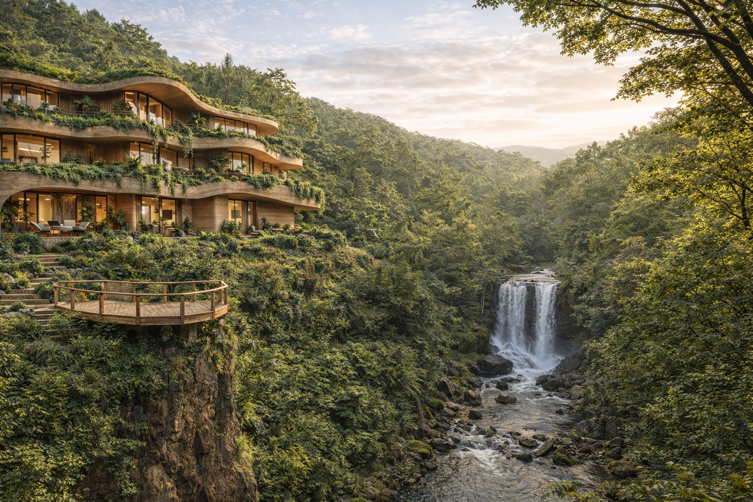 Casa construida con arquitectura Orgánica moderna