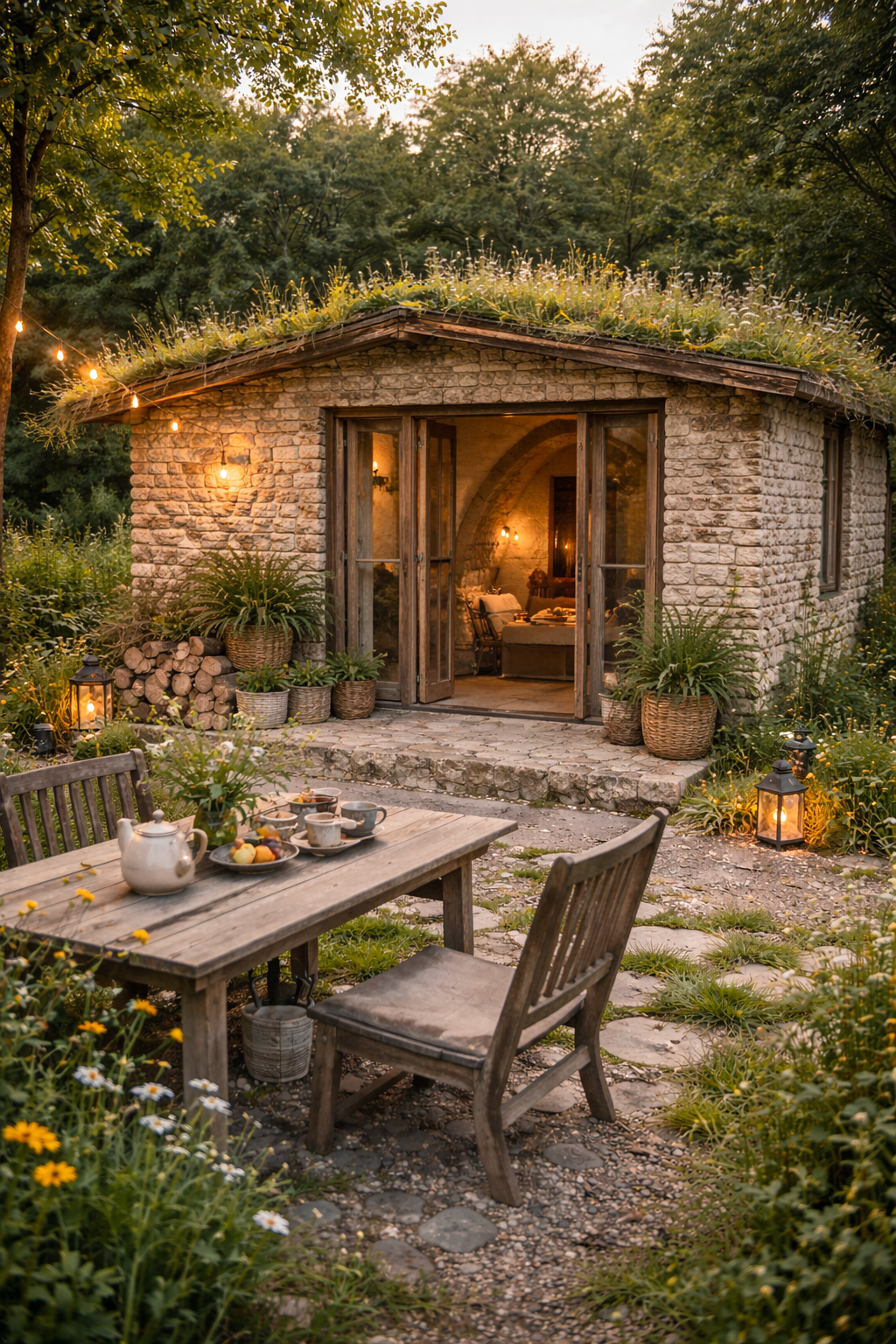 Casa de campo construida con bloques de micelio - Materiales Sustentables