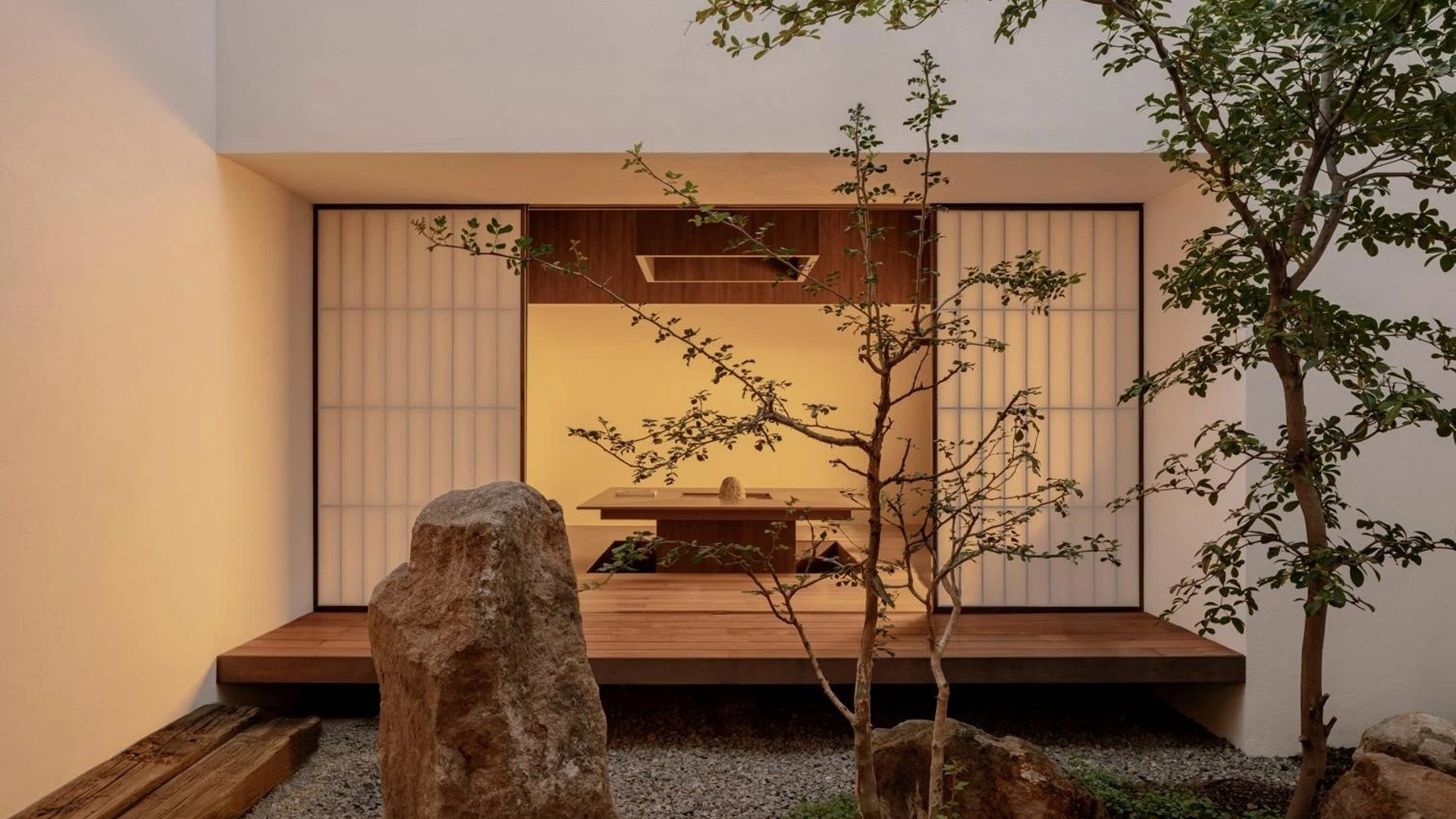 Dormitorio estilo japandi en Casa Kehai