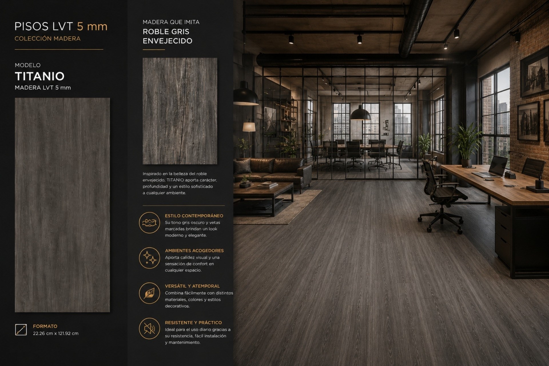 Conoce nuestra duela LVT 5mm tipo madera en nuestro Showroom LALUR