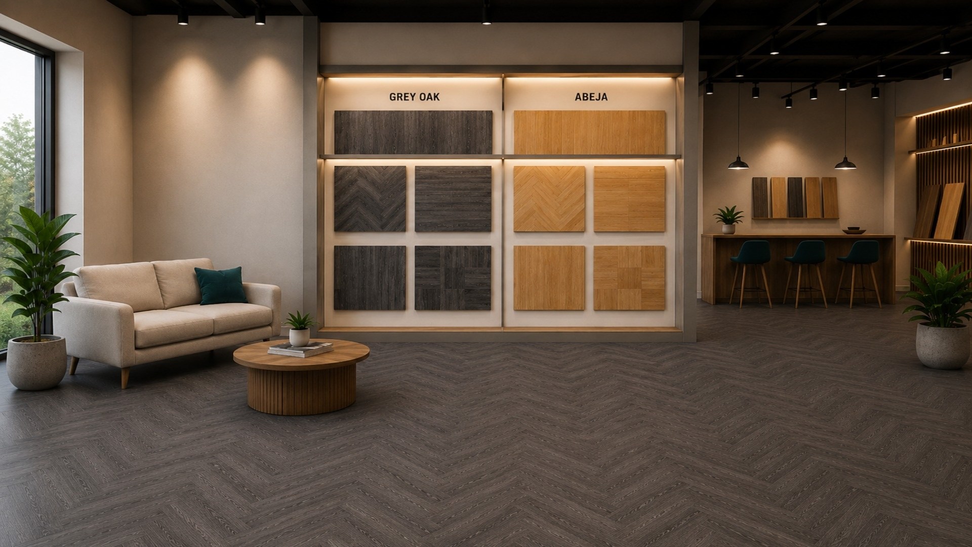 Showroom de LVT autoadhesivo 1.5 mm piso vinílico para tráfico ligero ¡Showroom LALUR abierto! ¡Conoce nuestra colección de piso vinílico LVT autoadhesivo!