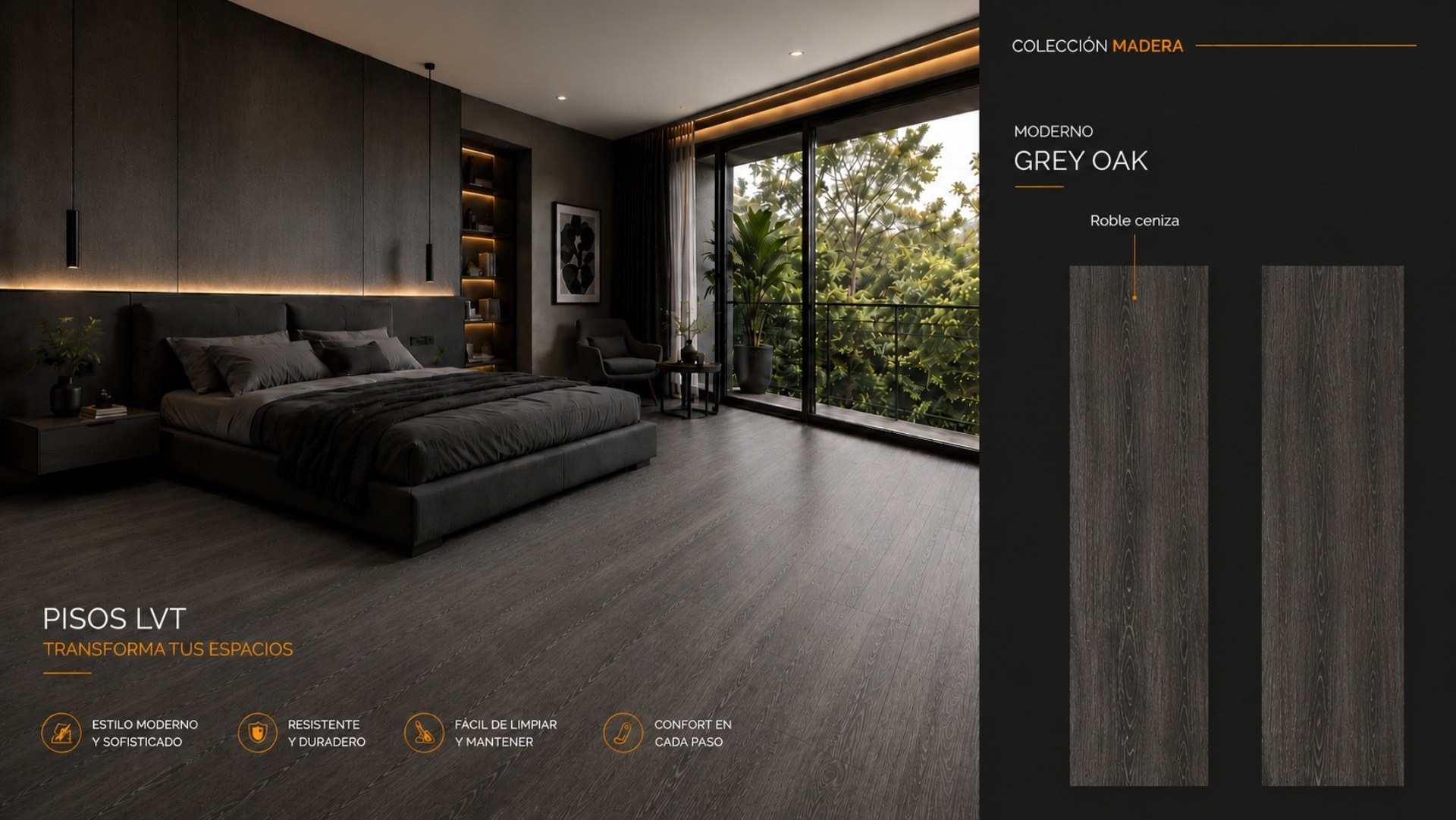 Conoce nuestra duela autoadherible LVT 1.5 mm tipo madera en nuestro Showroom LALUR
