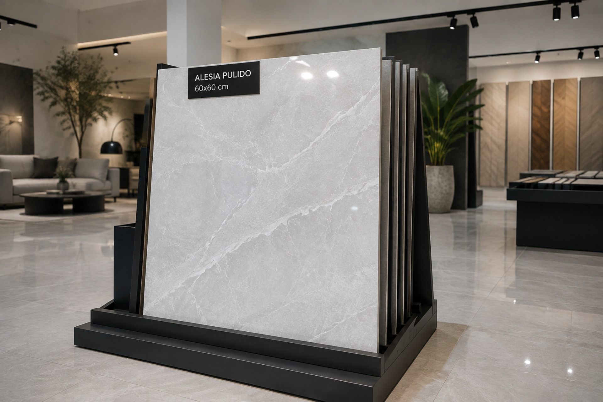 Porcelanato Alesia Gris Pulido 60x60 para proyectos de interiorismo