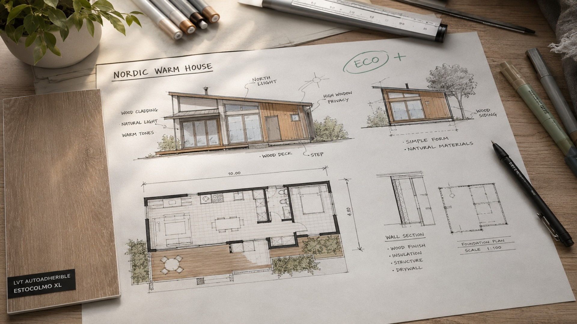 Guía de diseño de interiores para crear espacios modernos con LVT autoadherente XL Estocolmo