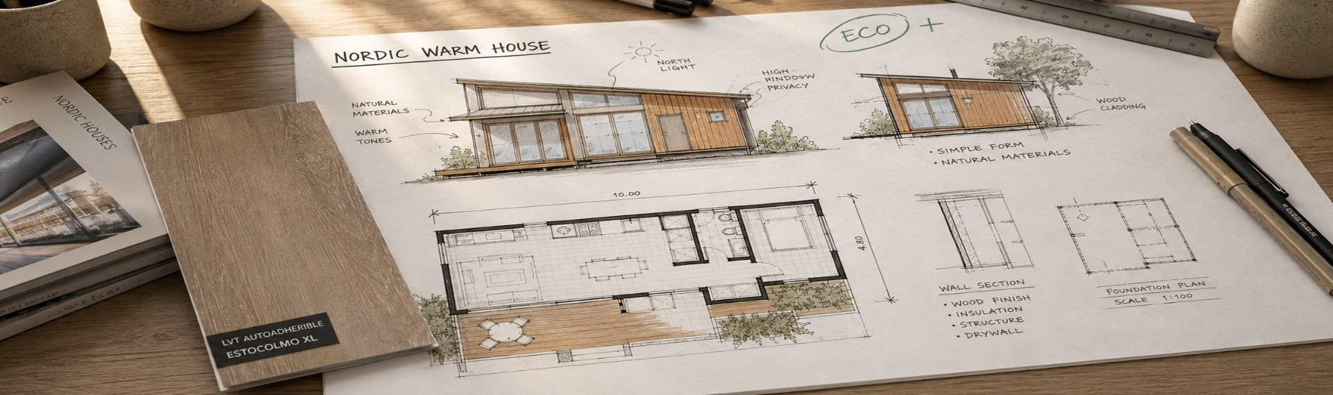 Guía de diseño de interiores para crear espacios modernos con LVT autoadherente XL Estocolmo