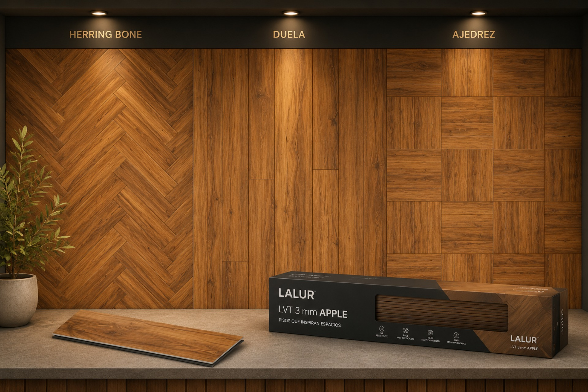 LVT 3 mm Apple, piso vinílico tipo madera para proyectos residenciales y corporativos