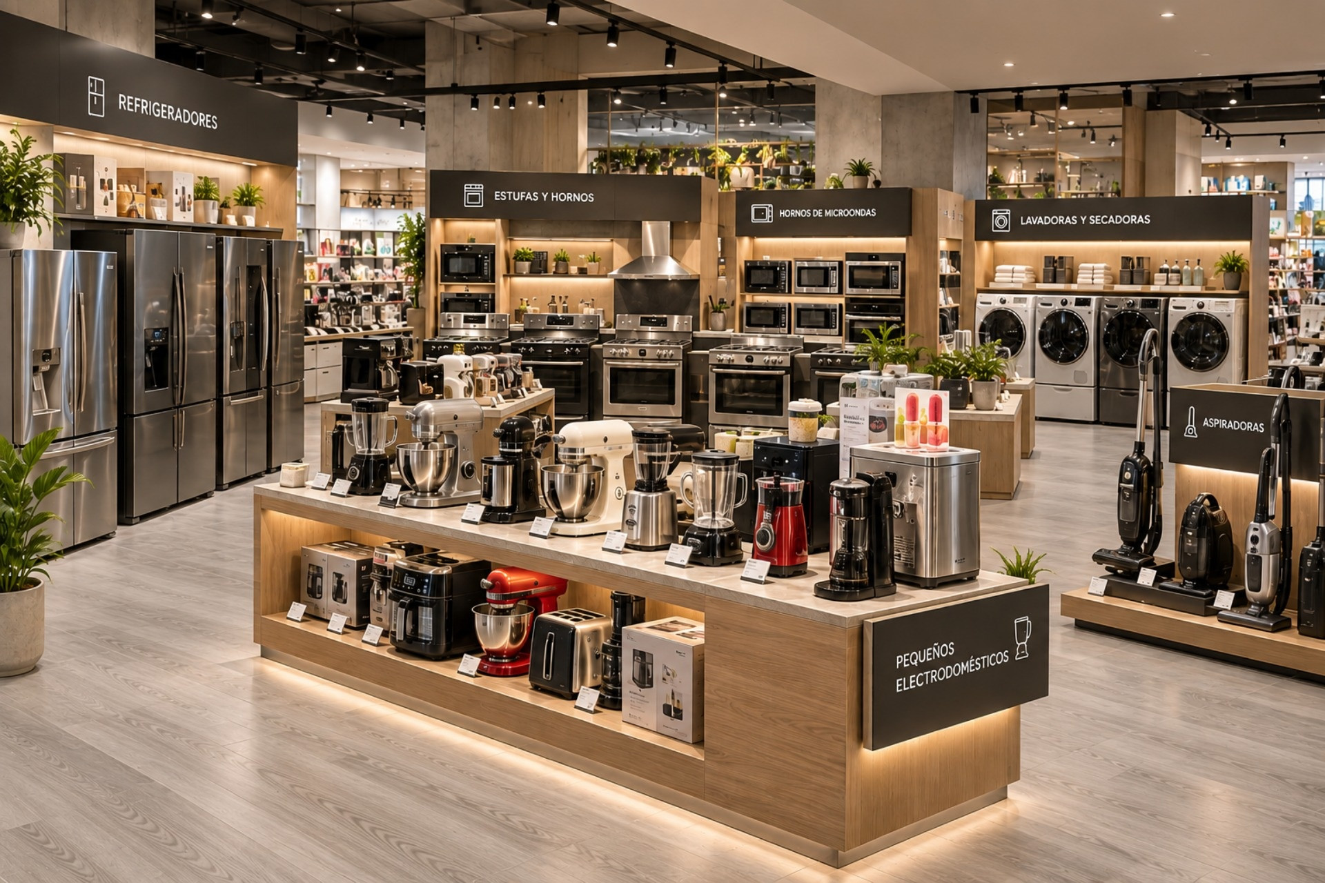 El LVT Caribe aporta sofisticación a una tienda departamental de línea blanca y ofrece una superficie resiliente para la comodidad al caminar