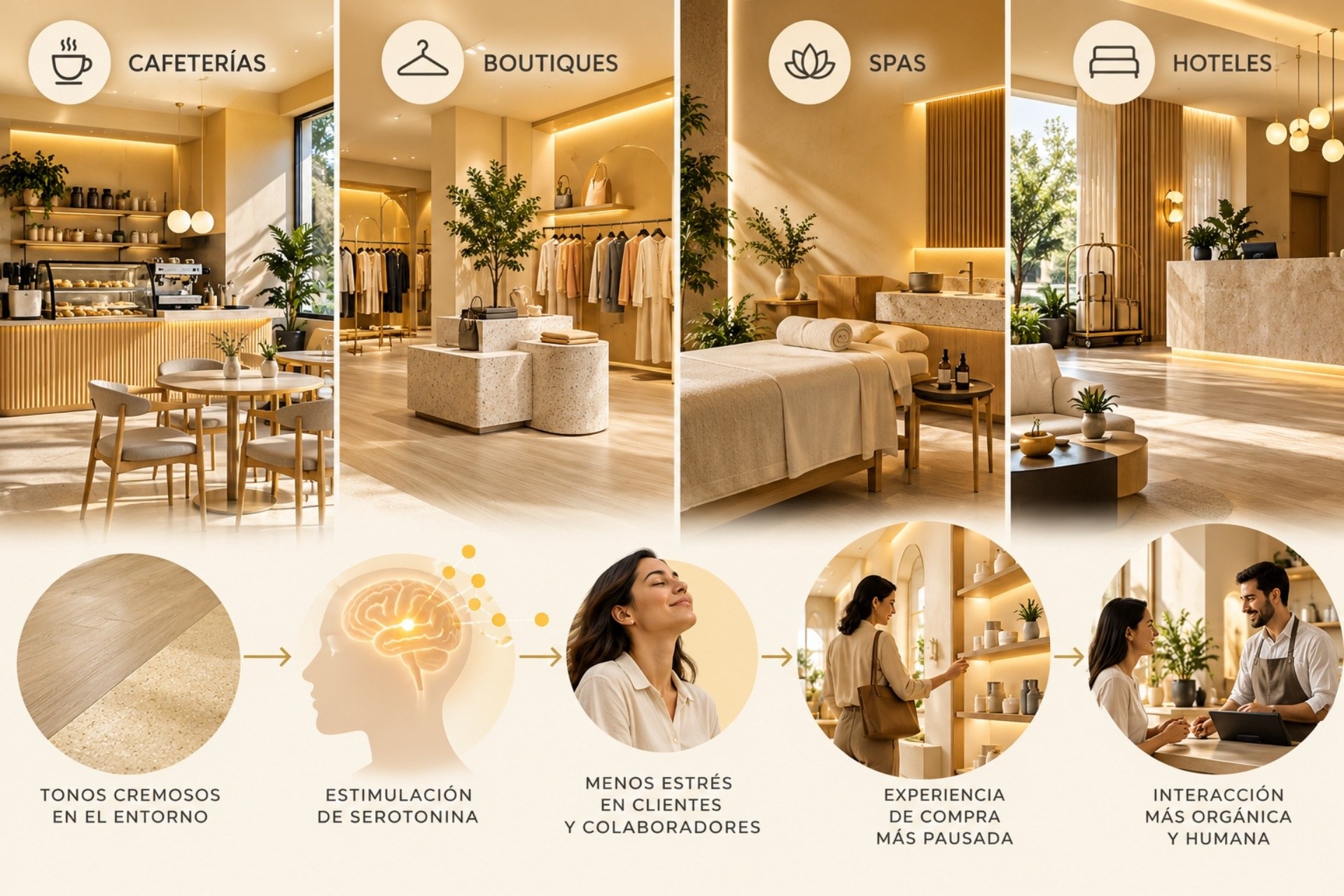 El amarillo mantequilla no solo luce elegante en tu negocio, también estimula la serotonina de quienes lo atienden o lo visitan, creando un entorno perfecto para un intercambio comercial