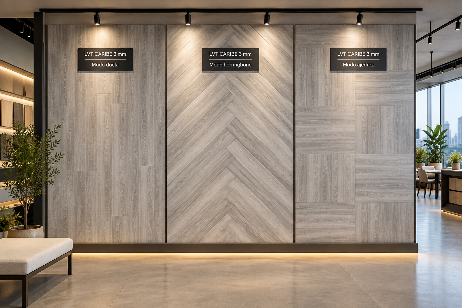 LVT 3 mm Caribe de LALUR, piso vinílico con apariencia de roble blanco europeo y tonalidad ceniza
