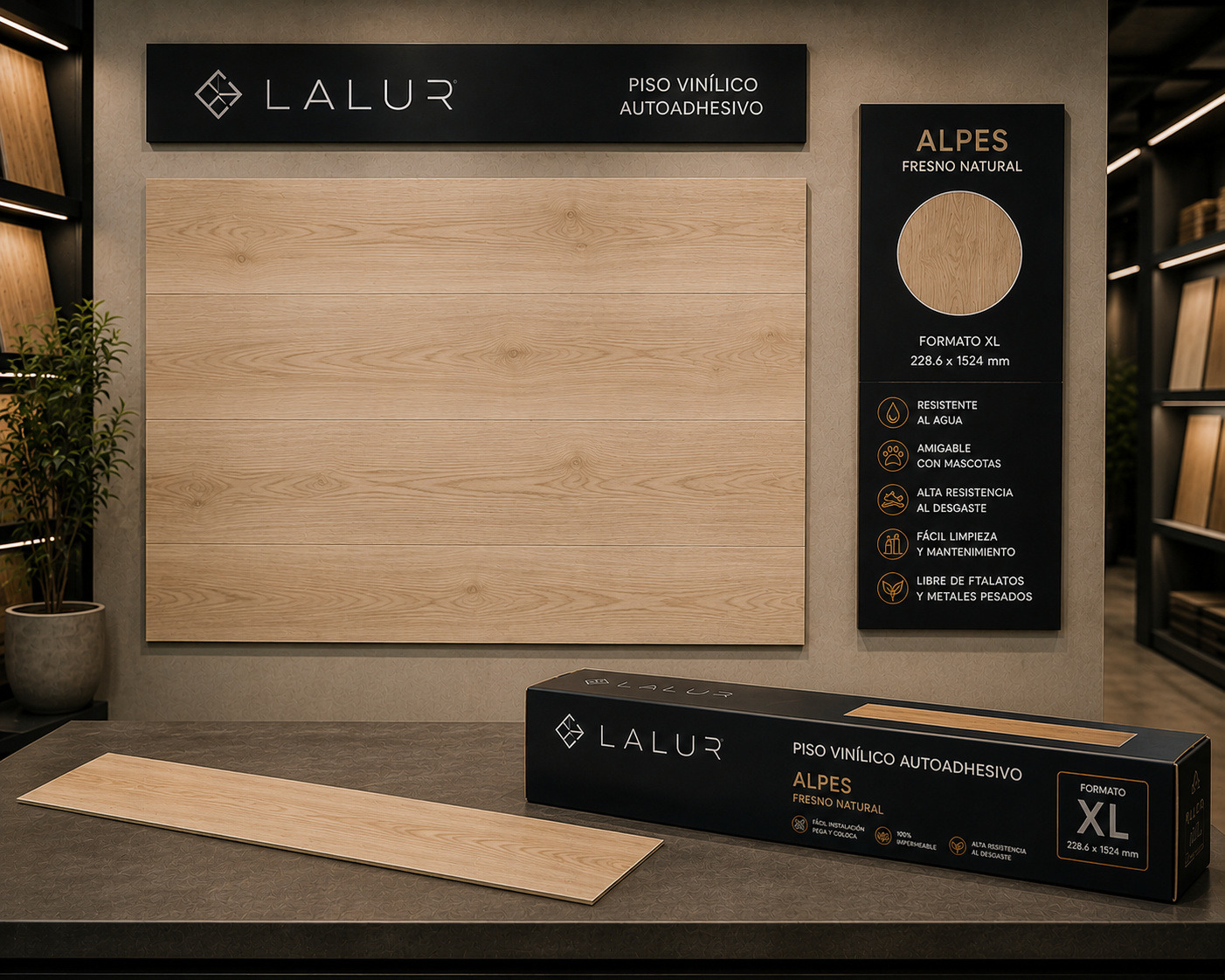 LVT Autoadherible XL Alpes para proyectos de interiorismo